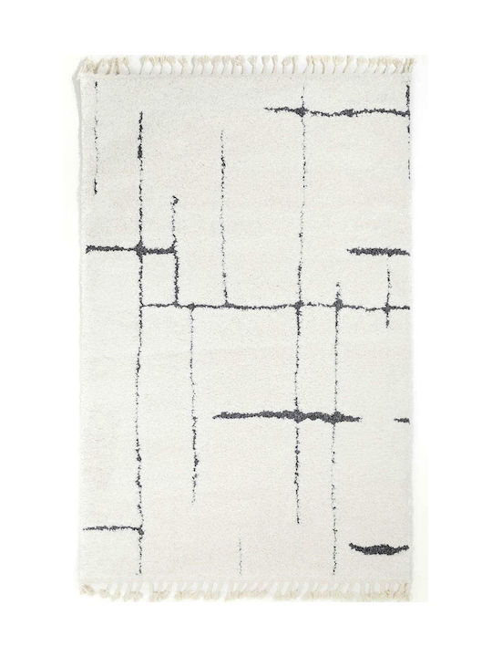 Ezzo Soffice B598BX2 Rug Rectangular Shaggy with Fringes Cream