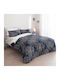 Charalambidis Textiles Bettdecke Einzelbett 160x230cm Dahlie Blue