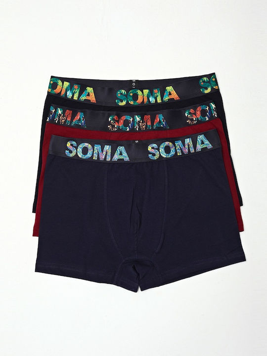 Soma Tropic Men's Boxers 3Pack Blue/Red/Black