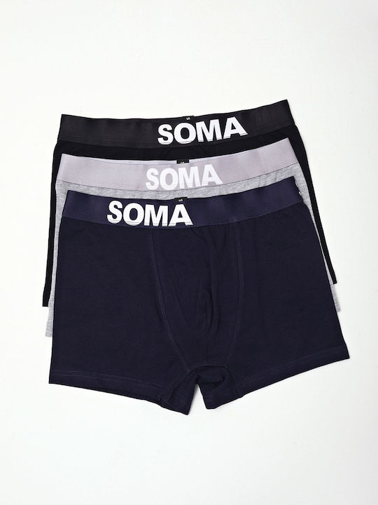 Wild Leaf Men's Boxers Blue/Black/Grey 3Pack