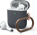 Elago Skinny Hang Hülle Silikon mit Haken Dark Gray für Apple AirPods 1 / AirPods 2