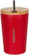 Boobam Cup Ποτήρι Θερμός με Καλαμάκι Κόκκινο 350ml