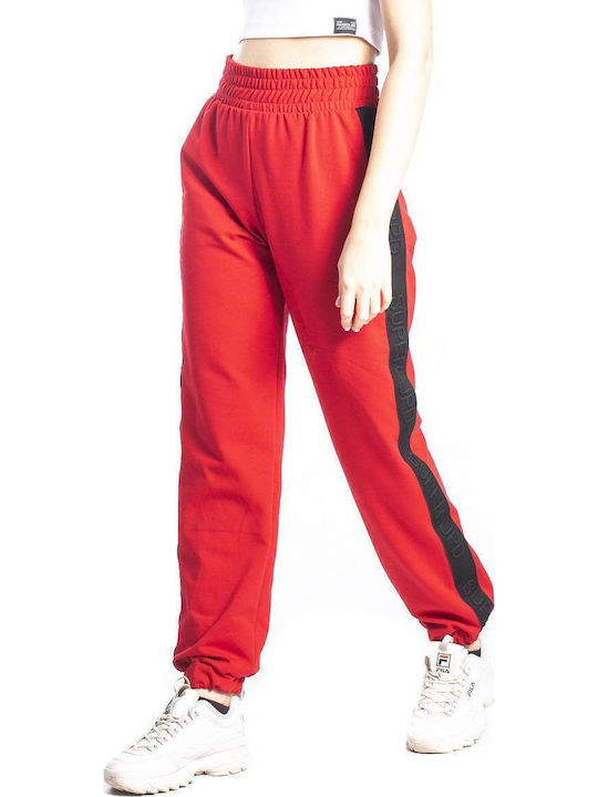 High Waist Sweatpants Jogger Red