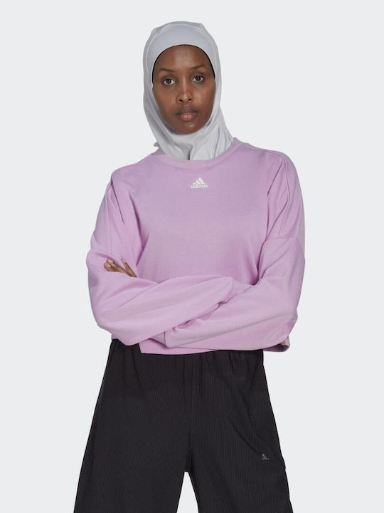 adidas Aeroready Studio Μακρύ Γυναικείο Φούτερ ...