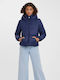 Vero Moda Scurt Jachetă de femei Puffer pentru iarnă Albastru marin