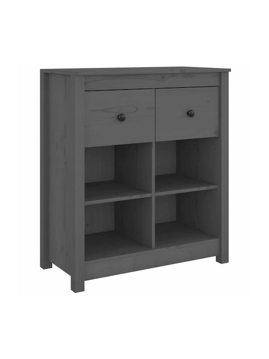 Wooden Buffet with Drawers Gray L70xW35xH80cm