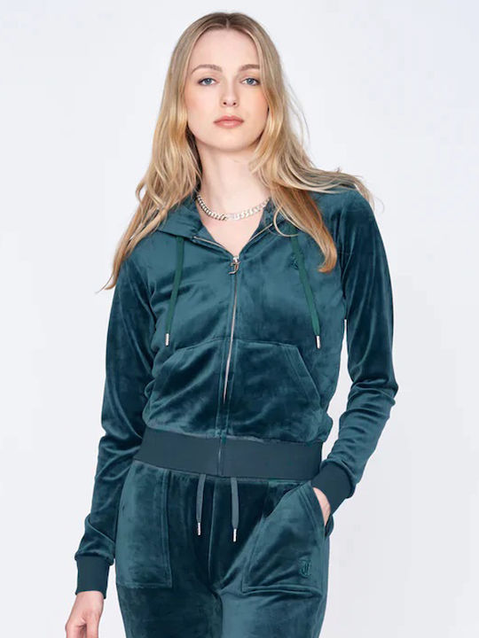 Juicy Couture Μακριά Γυναικεία Ζακέτα Φούτερ Βε...