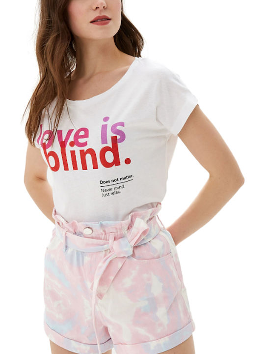 Factory Price Love Is Blind Γυναικείο T-shirt Λευκό με Στάμπα