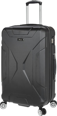 Stelxis ST 525-M Large Travel Suitcase Hard Black with 4 Wheels Height 73cm