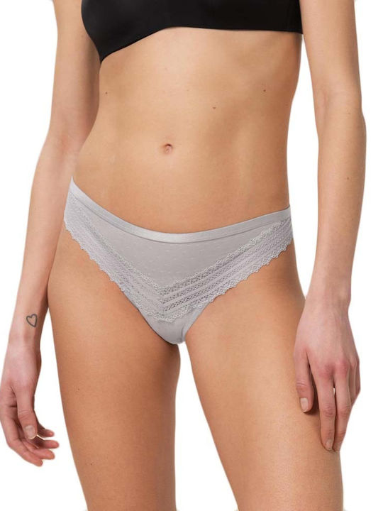 Triumph Tempting Tulle Women's String with Lace Gray