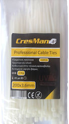 Cable tie 3.6X200mm Cresman White 100pcs