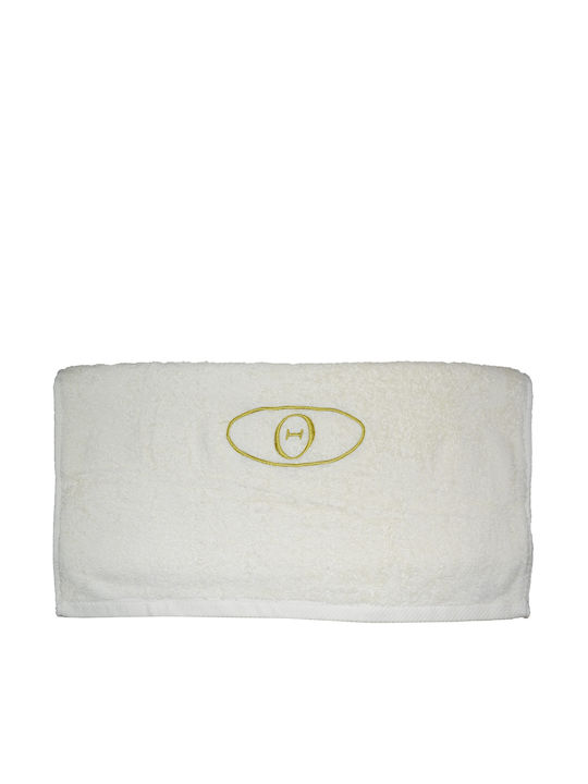 Viopros Facecloth Monogram Θ 50x100cm Ecru Weig...