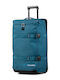 Travelite Kick Off Mittlerer Stoffkoffer Blau mit 2 Rädern Höhe 68cm