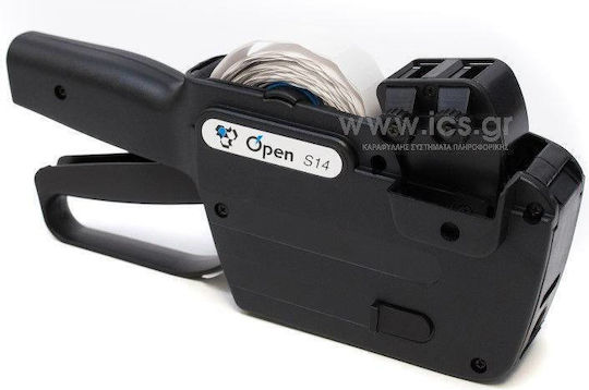 Open S14 Mechanical Handheld Label Maker 2 Row in Black Color