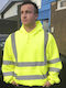 Yoko HVK05 Long Sleeve Work Sweatshirt Yellow with Reflective Tapes and Hood