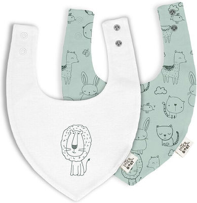 Interbaby Animalitos Bandana Tesatura cu buton Verde 2buc