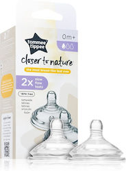 Tommee Tippee Closer To Nature Θηλές από Σιλικόνη Αργής Ροής για 0+ μηνών 2τμχ