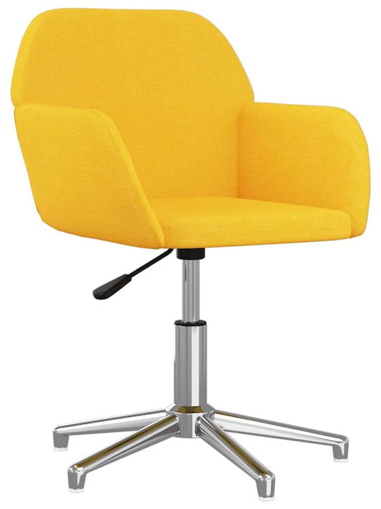 Scaun Pentru Vizitatori Cu Rotire Cu Brațe Și Roți În Culoare Galbenă 53.5x57x70cm 2 Bucăți