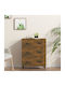 Wooden Chest of Drawers with 3 Drawers Smoked Oak 69.5x34x90cm