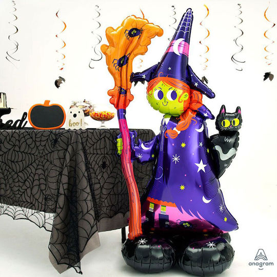 Μπαλόνι Halloween Foil Jumbo Πολύχρωμο Μάγισσα 139εκ.