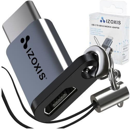 Izoxis Izoxis Конвертор USB-C Мъжки към Micro USB Женски Сребрист