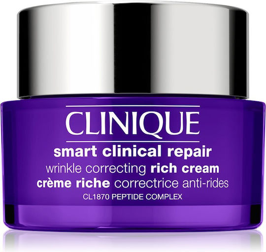 Clinique Smart Clinical Rich Αντιγηραντική Κρέμα Προσώπου με Υαλουρονικό Οξύ & Πεπτίδια 50ml