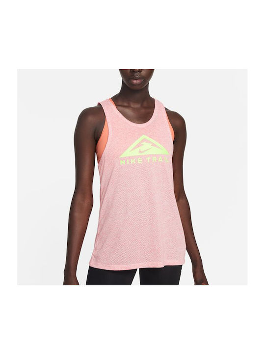Nike W Df Trail Women's Athletic Cotton Blouse Sleeveless Pink