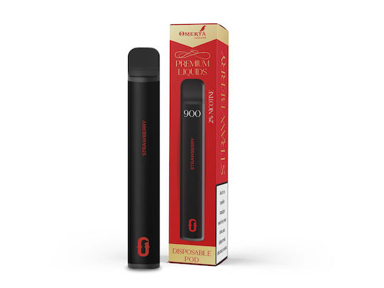 Omerta Țigară Electronică De Unică Folosință 900 Inhalări Strawberry 2ml 20mg Neagră