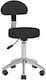 Natural Care Professional Wheeled Stool with Backrest Black