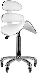 Natural Care Professional Wheeled Stool with Backrest White AM-880