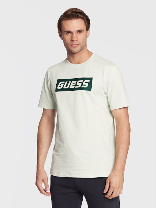 Guess Ανδρικό T-shirt Πράσινο με Στάμπα