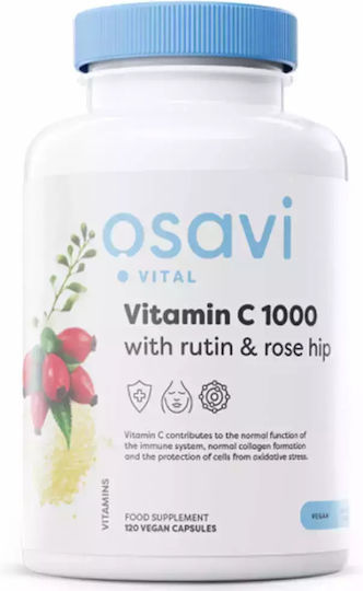 Osavi Vitamin C1000 With Rutin & RoseHip Витамин за Кожата & Антиоксидантно действие 1000мг 120 вегетариански капсули