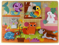 Holz Kinder Steckpuzzle Κατοικίδια für 1+ Jahre 7pcs Tooky Toys