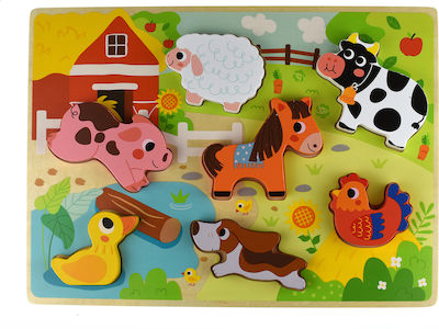 Holz Kinder Steckpuzzle Φάρμα für 1+ Jahre 7pcs Tooky Toys