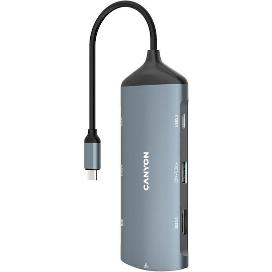 Canyon USB-C Docking Station with HDMI 4K PD Ethernet Gray (CNS-TDS15)