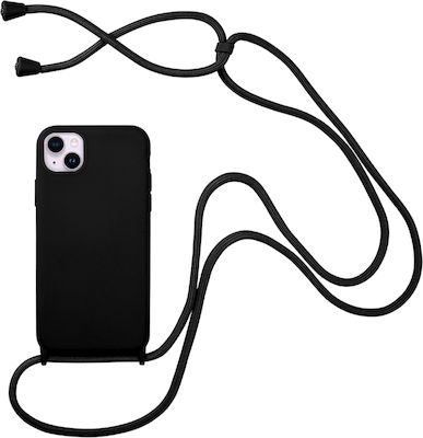 Sonique Carryhang Back Cover Silicone 0.5mm with Strap Black (iPhone 14 Plus)