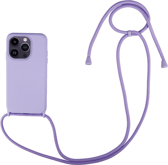 Sonique Carryhang Задна корица Силикон 0.5мм с Каишка Лилав (iPhone 14 Pro)