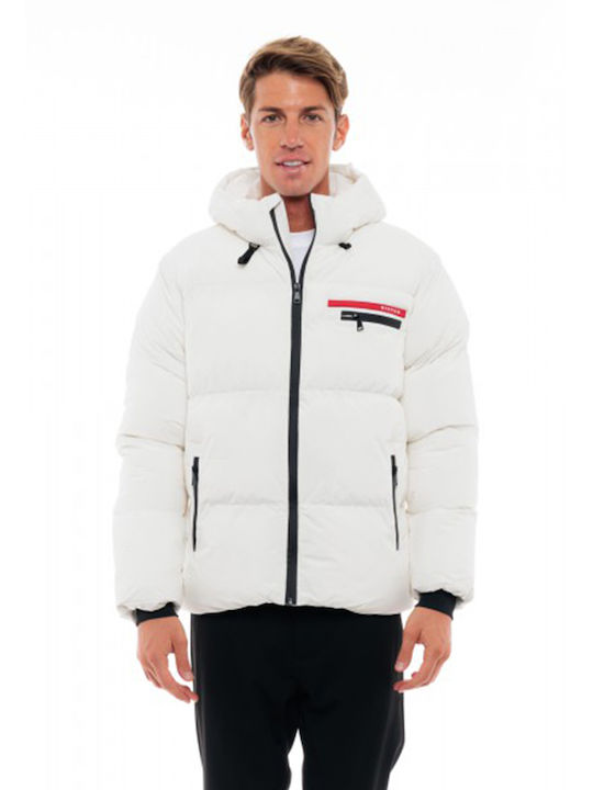 Biston Men's Winter Puffer Jacket Off White