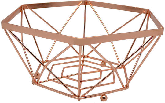 Ankor Fruit Bowl Metallic Rose Gold 24.5x20.8x12cm