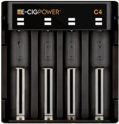 E-Cig Power E-Cig Power C4 USB Φορτιστής 4 Μπαταριών Li-ion Μεγέθους 18650/16340