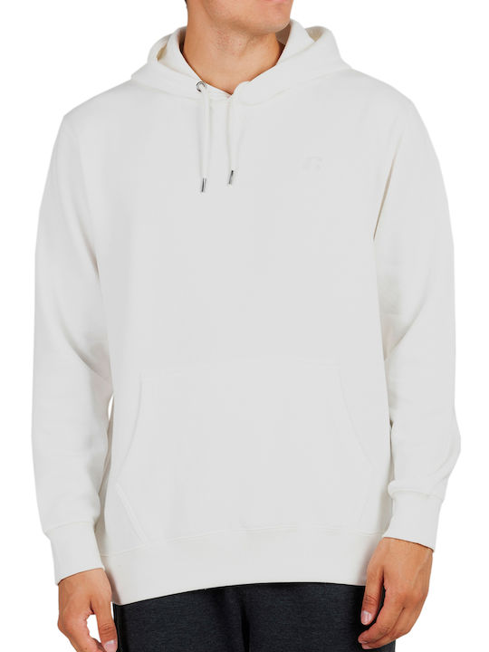 Russell Athletic Herren Sweatshirt mit Kapuze und Taschen Weiß