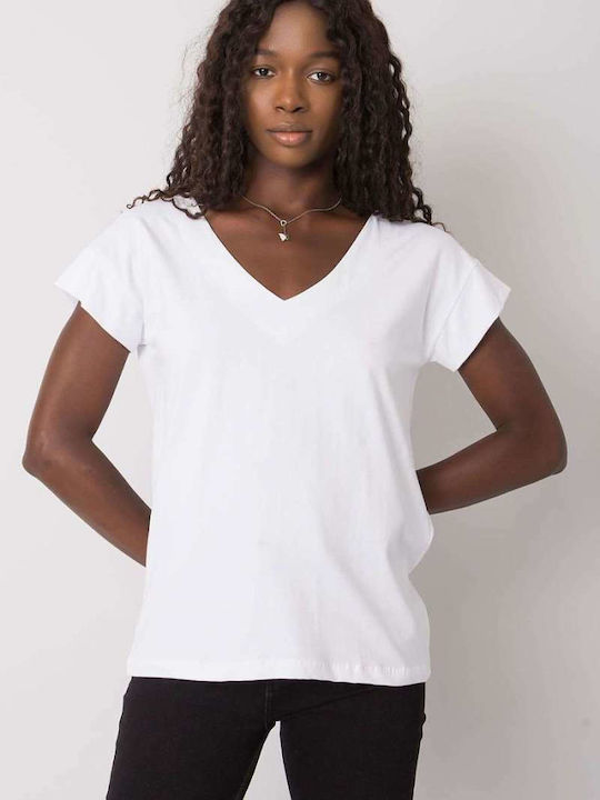 BFG Women's Blouse Cotton Short Sleeve White