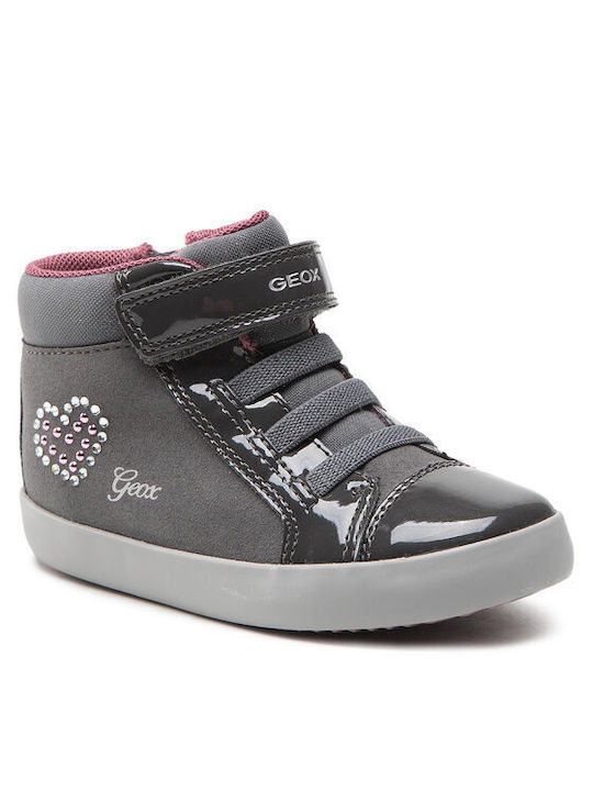 Geox Παιδικά Sneakers High Gisli Ανατομικά για Κορίτσι Γκρι