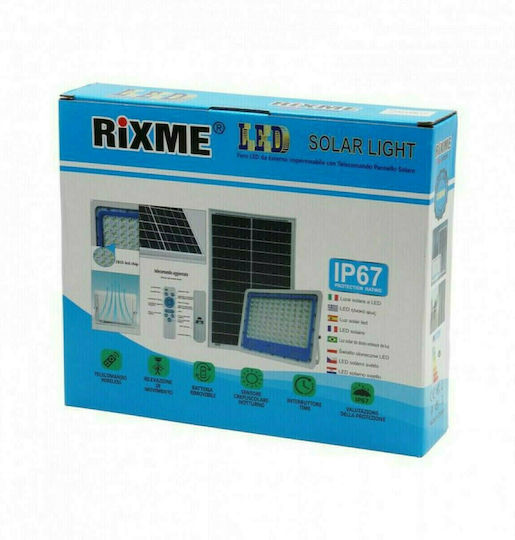 Rixme Waterproof Solar LED Flood Light 100W Cold White with Remote Control IP67