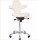 Wheeled Stool with Backrest White