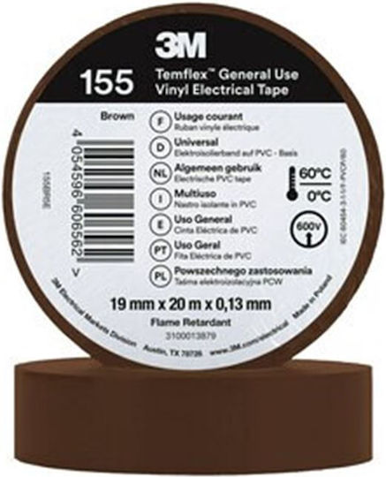 3M Μονωτική Ταινία 19mm x 20m Temflex 155 Καφέ
