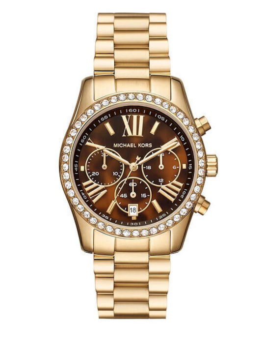 Michael Kors Lexington Men's Watch 38mm Battery with Gold Metal Bracelet