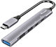 Equip USB-Hub 5 Anschlüsse USB 3.0 mit USB-C Verbindung Silber