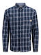 Jack & Jones Men's Shirt Long Sleeve Checked Orion Blue