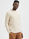 Selected Herren Langarm-Pullover Oatmeal